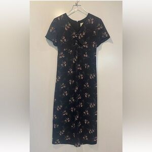 Y2K‎ Vintage Liz Claiborne Emma James Black Floral Dress Womens Size 10 (1269)